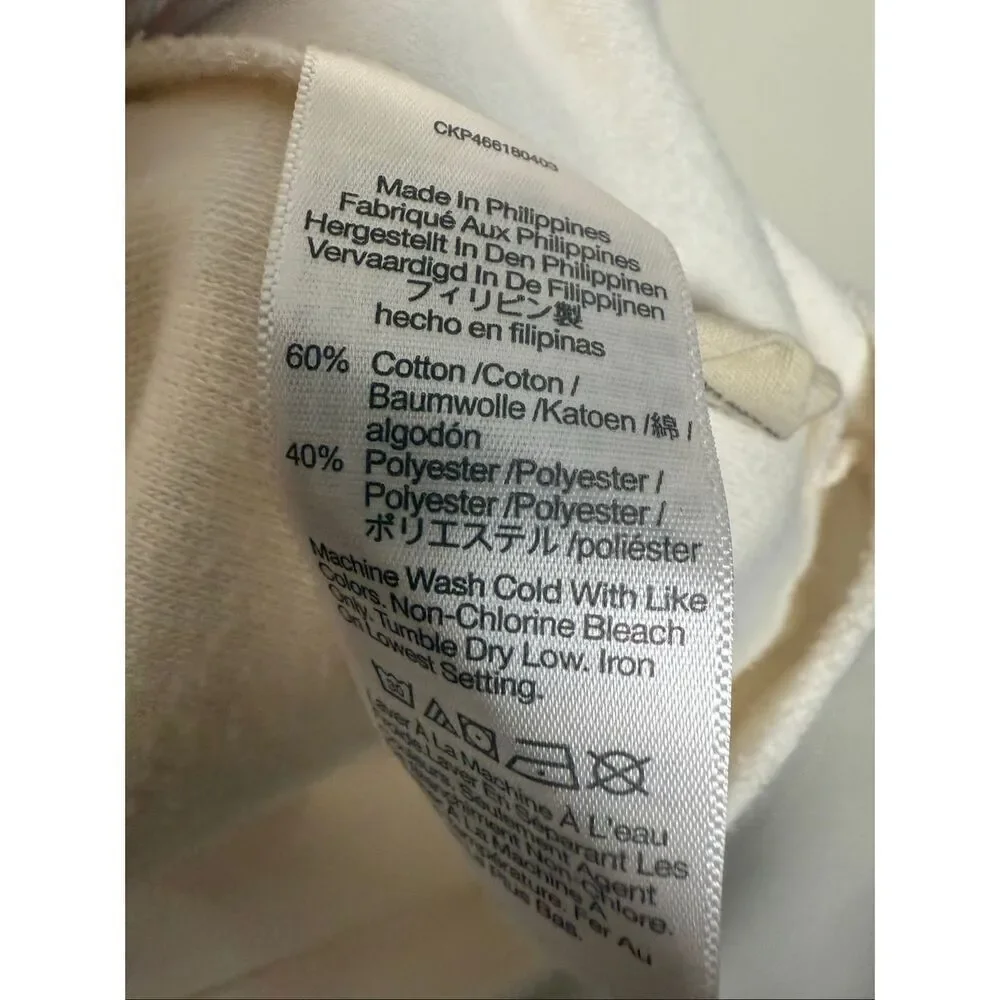 Madewell Puff Sleeve Fleece Sweatshirt Top Women’s Medium Cream Cozy Soft Casual